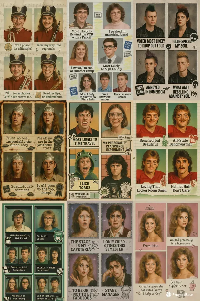 Retro Yearbook Collage Mockup Style