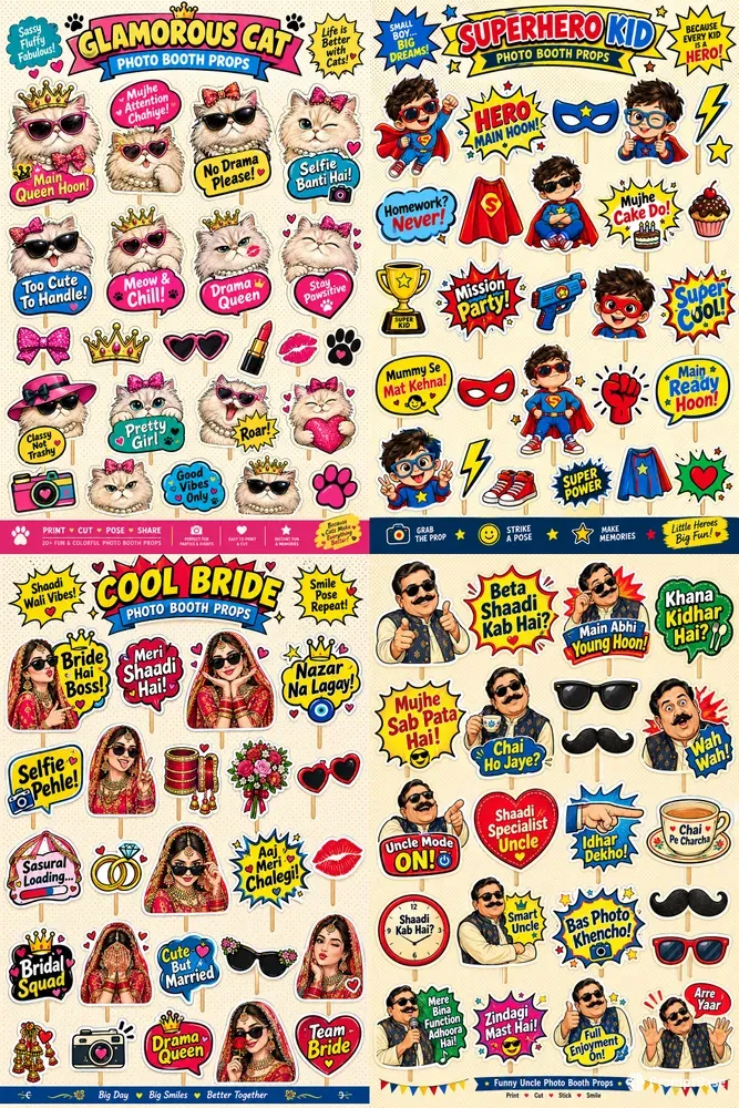Funny Quote Photo Booth Props