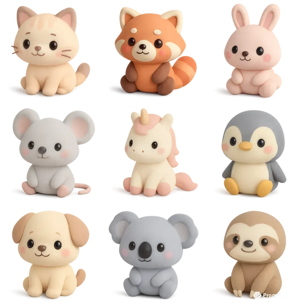 Adorable 3D Cartoon Animals
