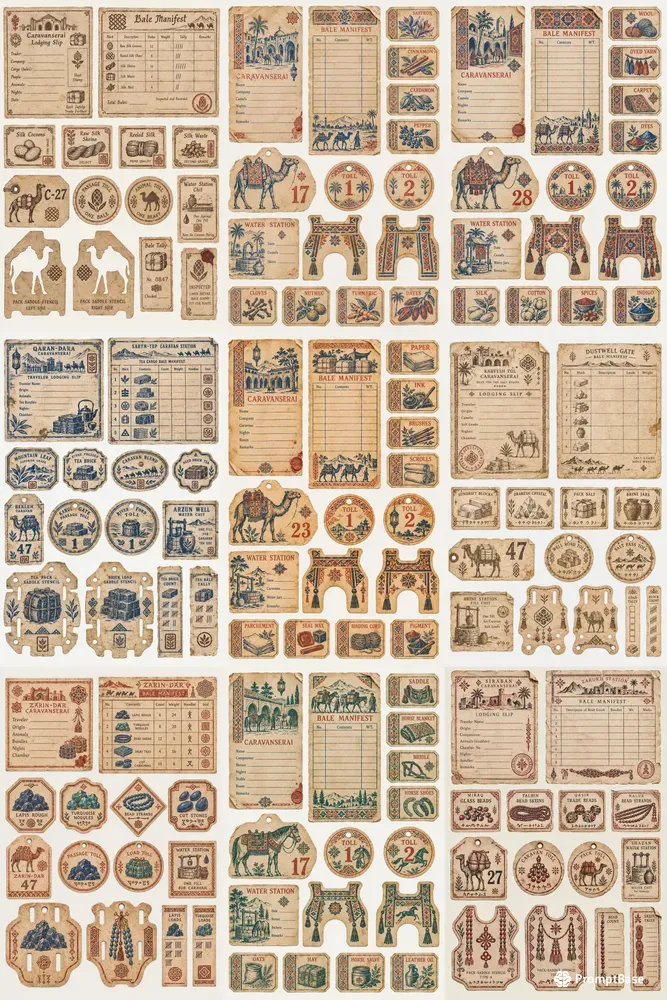 Silk Road Caravan Ephemera Sheets