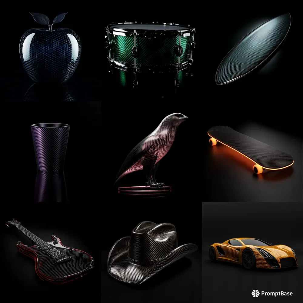 Carbon Fiber Colored Objects