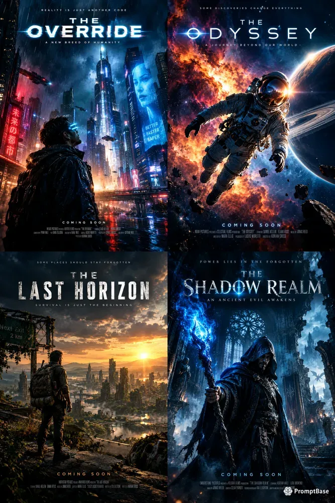 Cinematic Scifi Drama Movie Posters