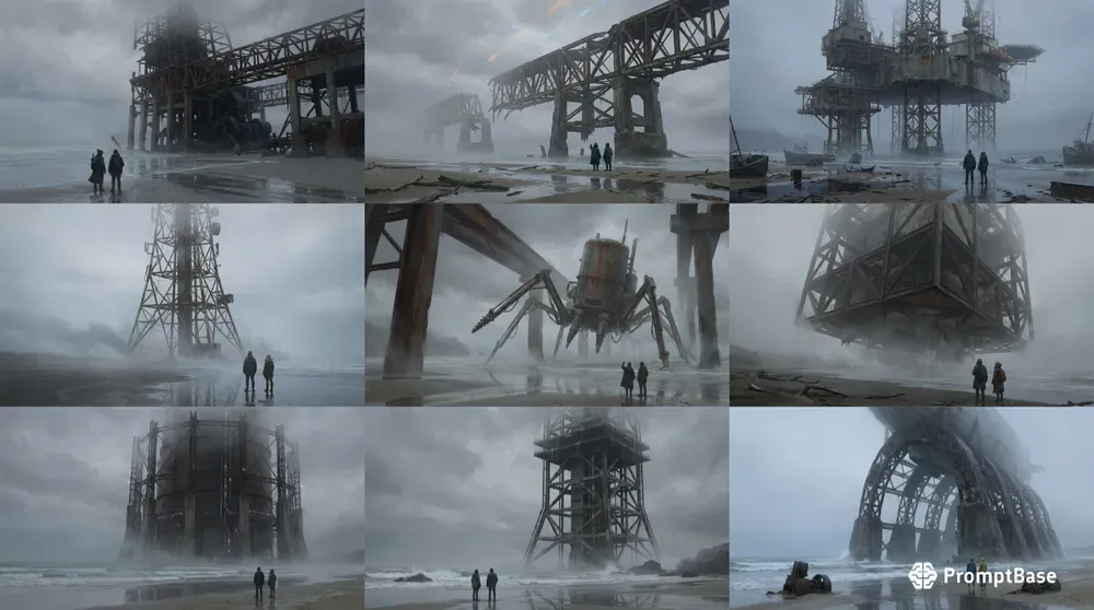 Brutalist Foggy Scifi Concept Art