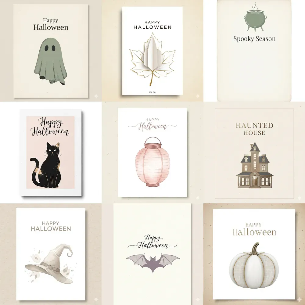 Minimalist Neutral Halloween Printables
