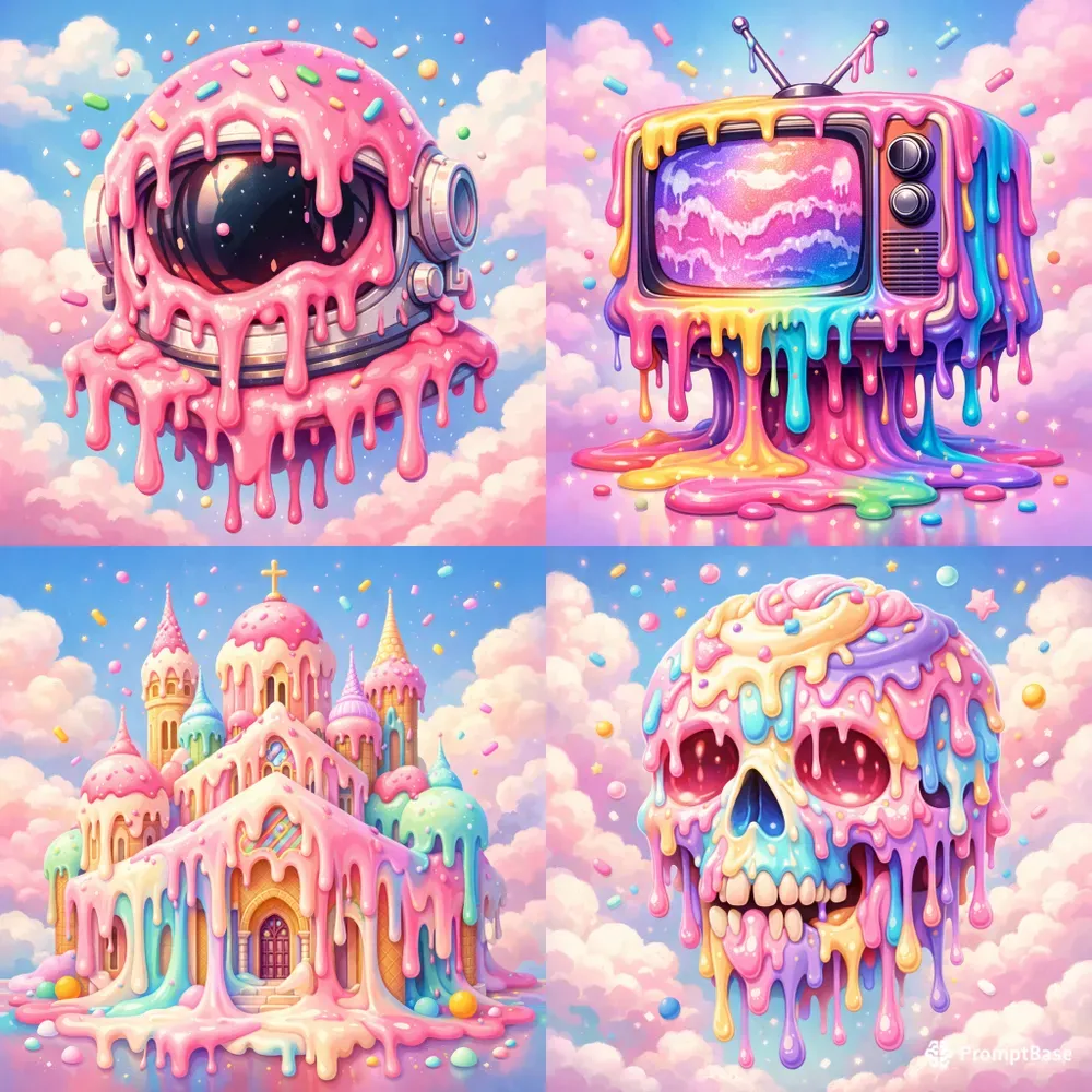 Dripping Surreal Dessert Worlds