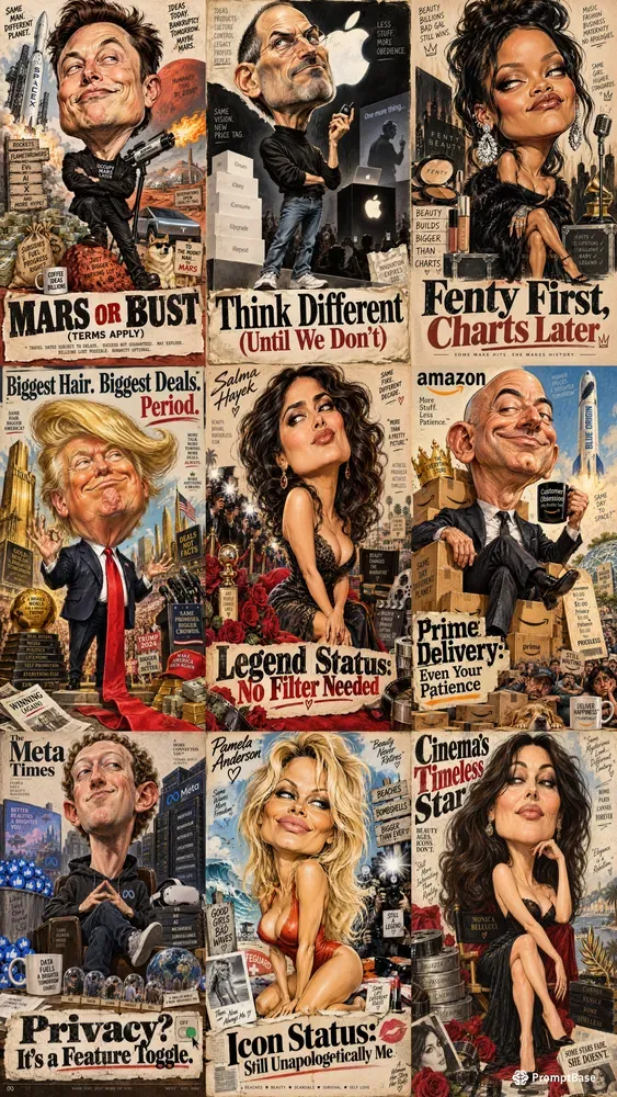 Sarcastic Funny Celebrity Caricatures