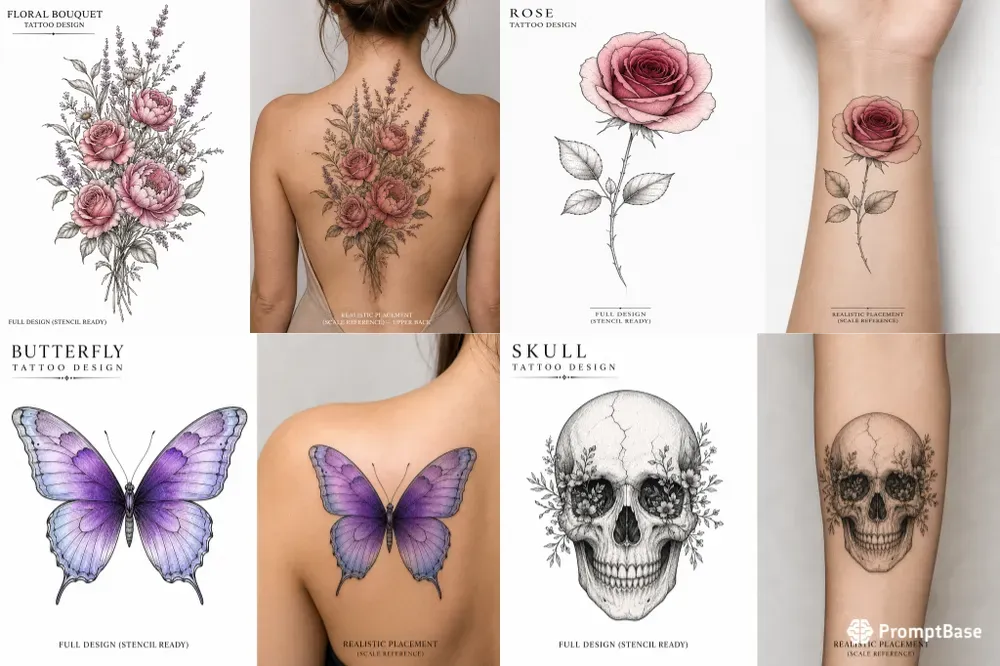 Fine Line Blackwork Tattoo Designs