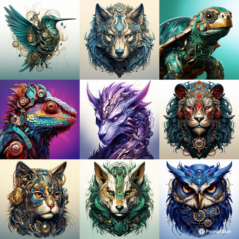 Steampunk Robotic Animal Vector Series