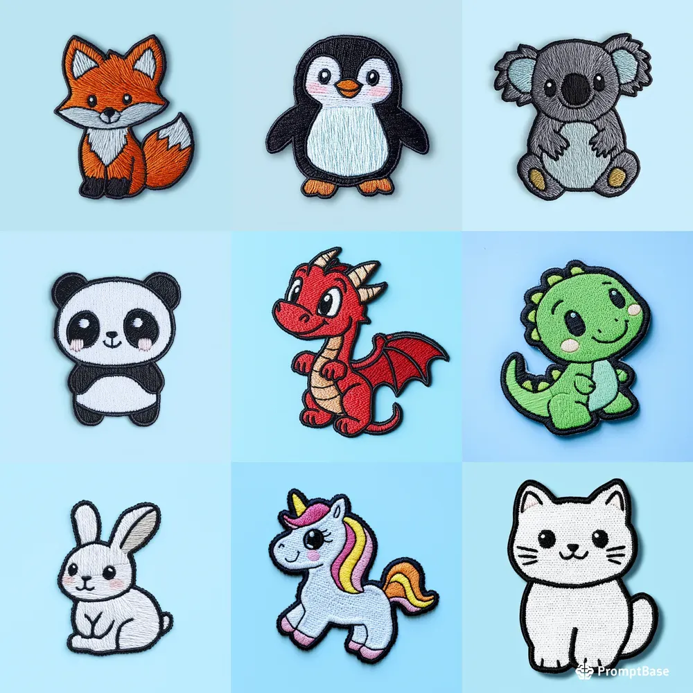 Kawaii Animal Embroidery Patches