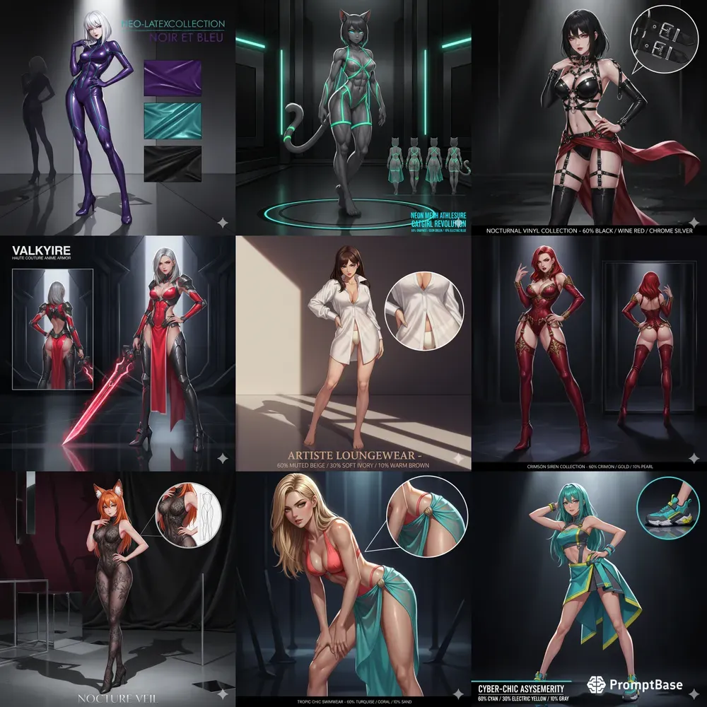 Seductive Anime Lingerie Layouts