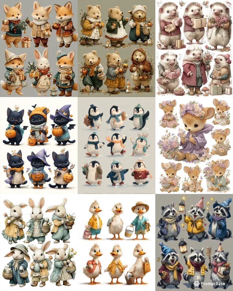 Cute Seasonal Character Sheets