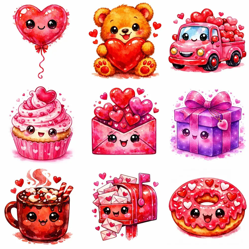 Cute Kawaii Valentine Clipart