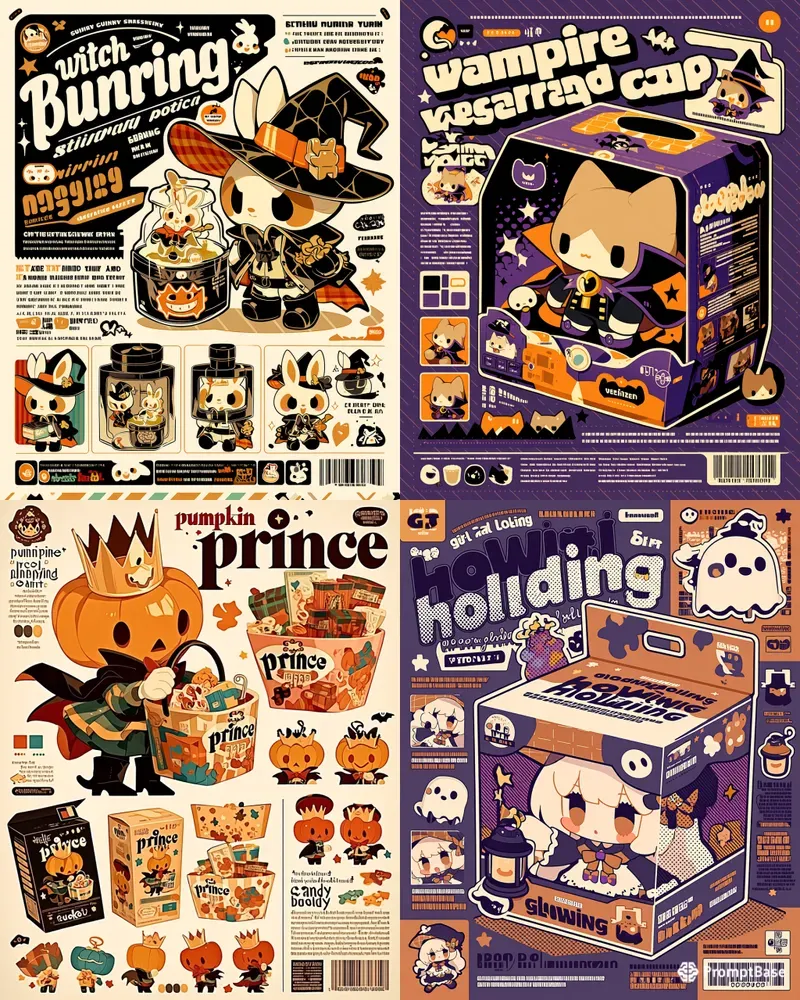 Halloween Blind Box Character Posters