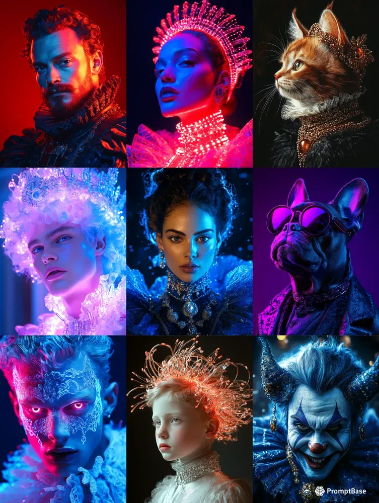 Neon Renaissance Portraits