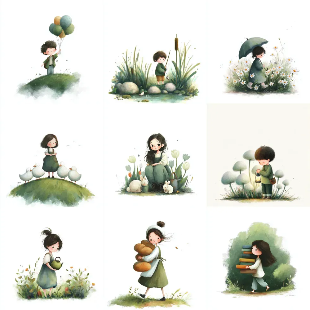Delicate Watercolor Story Prints
