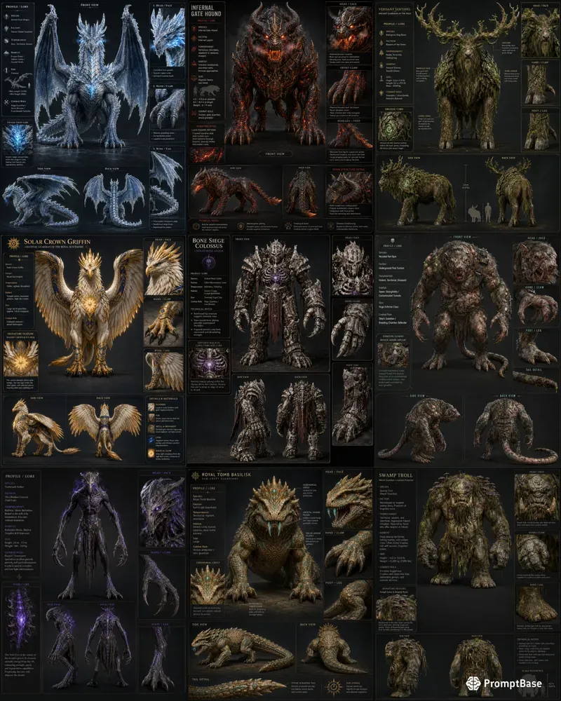 Realistic 3D Game Character Sheets