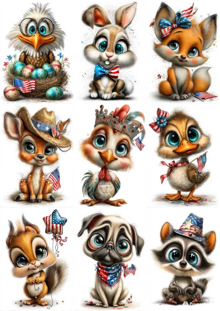 Patriotic Cute Characters