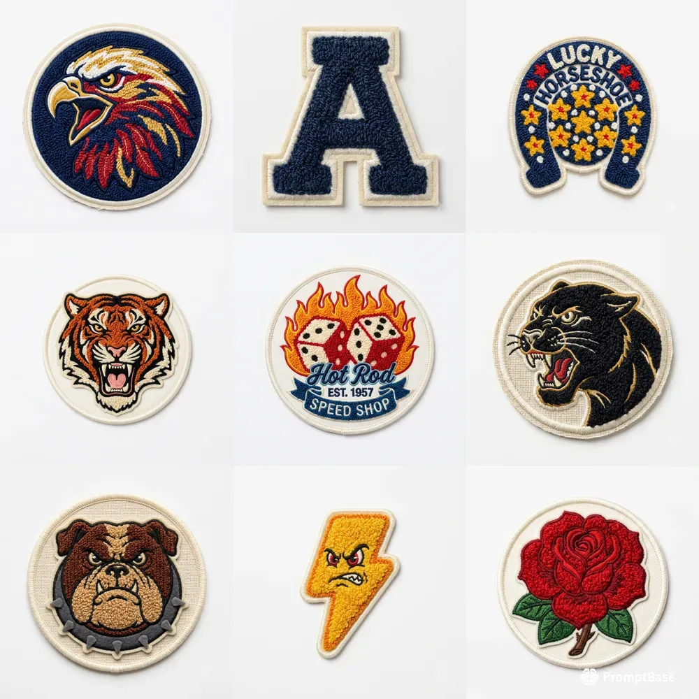 Retro Chenille Embroidery Patch Art