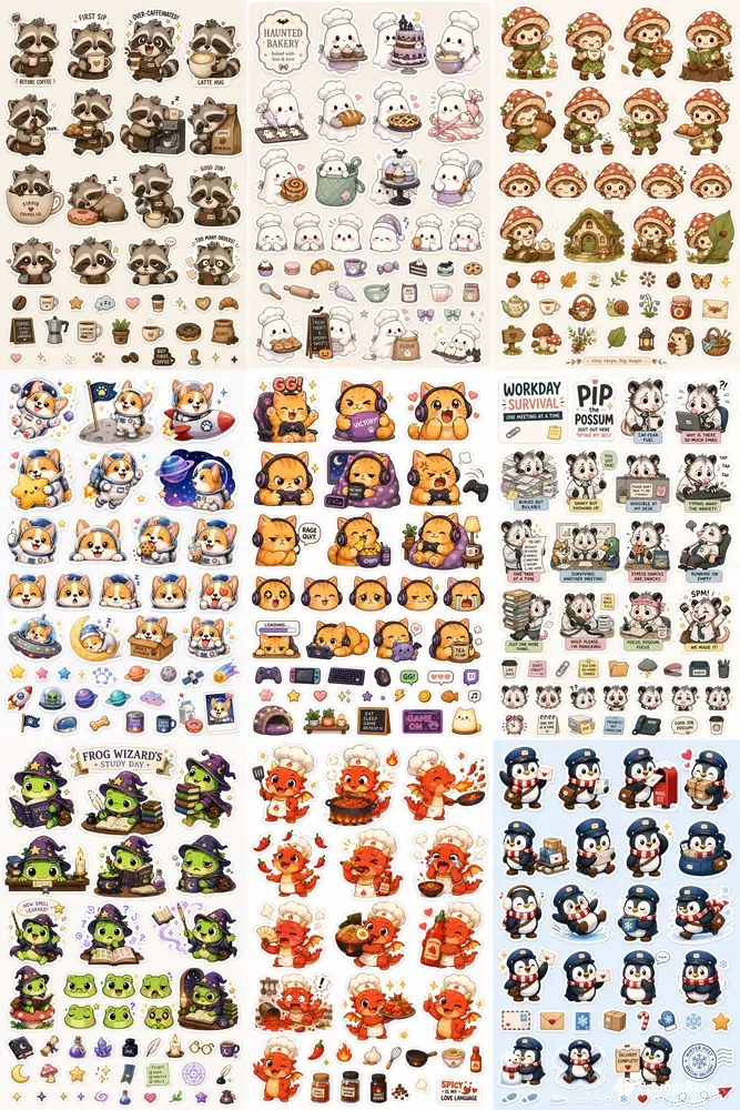 Mascot Sticker Sheet Generator