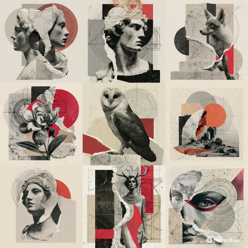Bauhaus Marble Collages