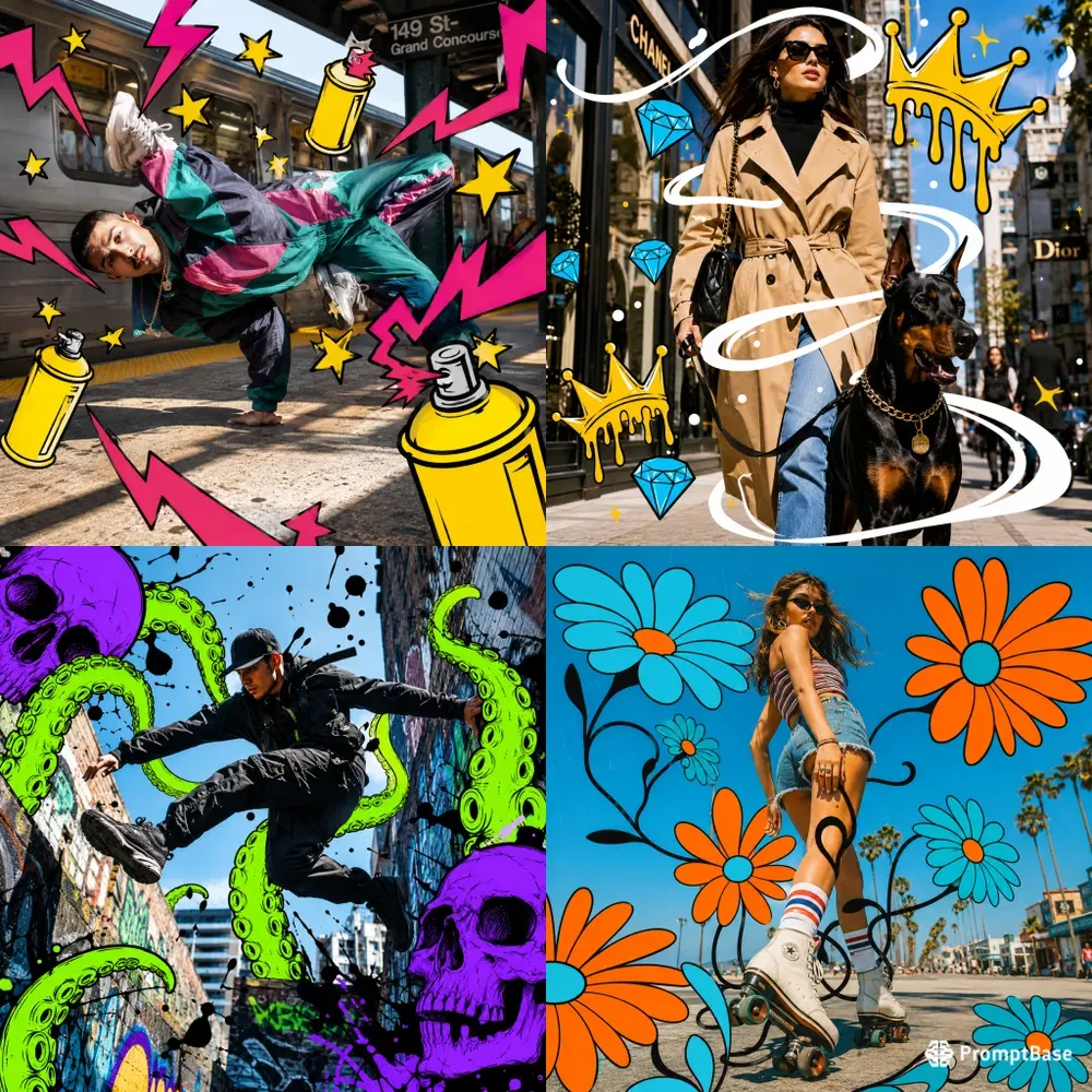 Mixed Media Urban Cartoon Interventions