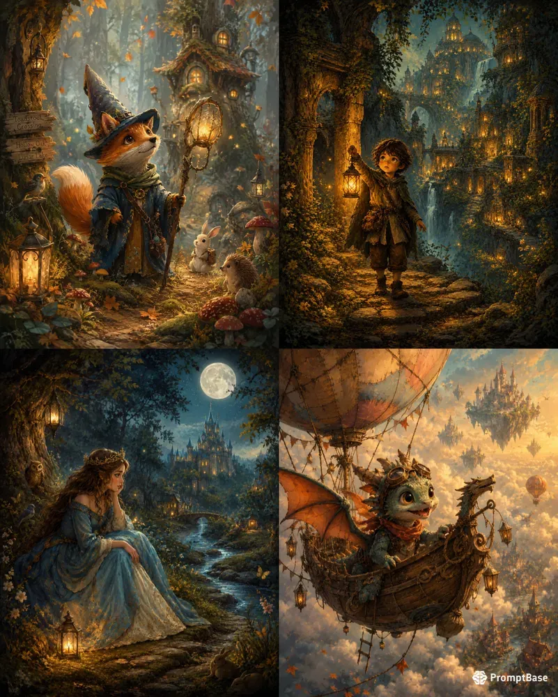 Whimsical Painted Storybook Illustrations