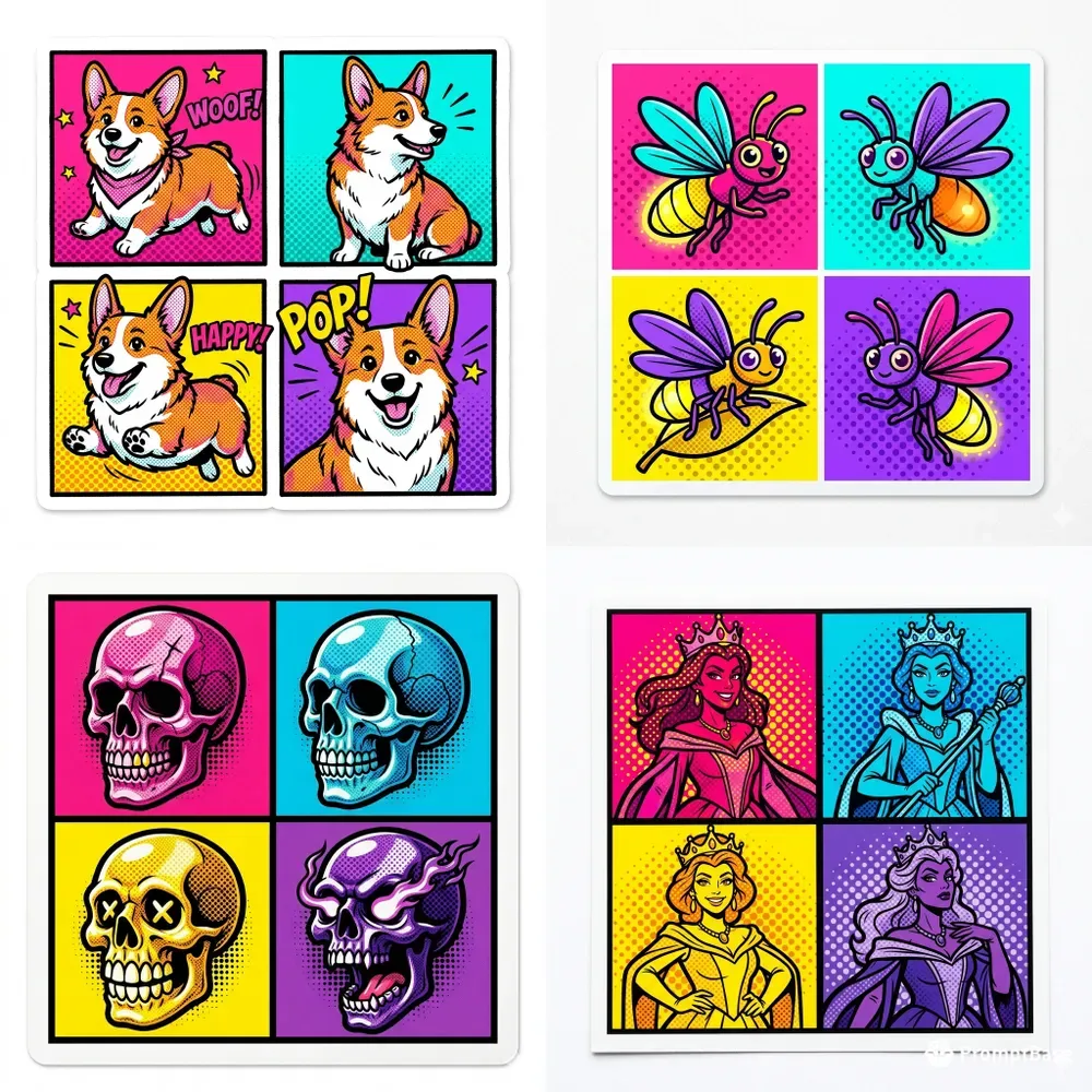 Pop Art Comic Inspired Stickers
