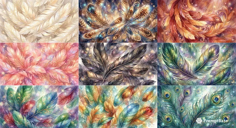 Dreamy Glowing Feathers