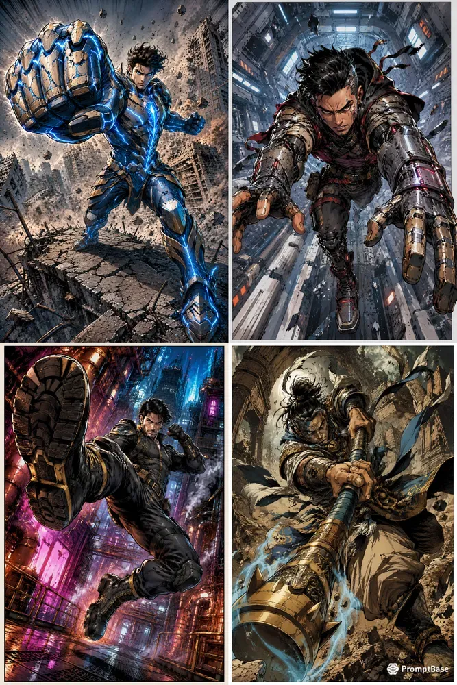 Dynamic Foreshortened Comic Covers