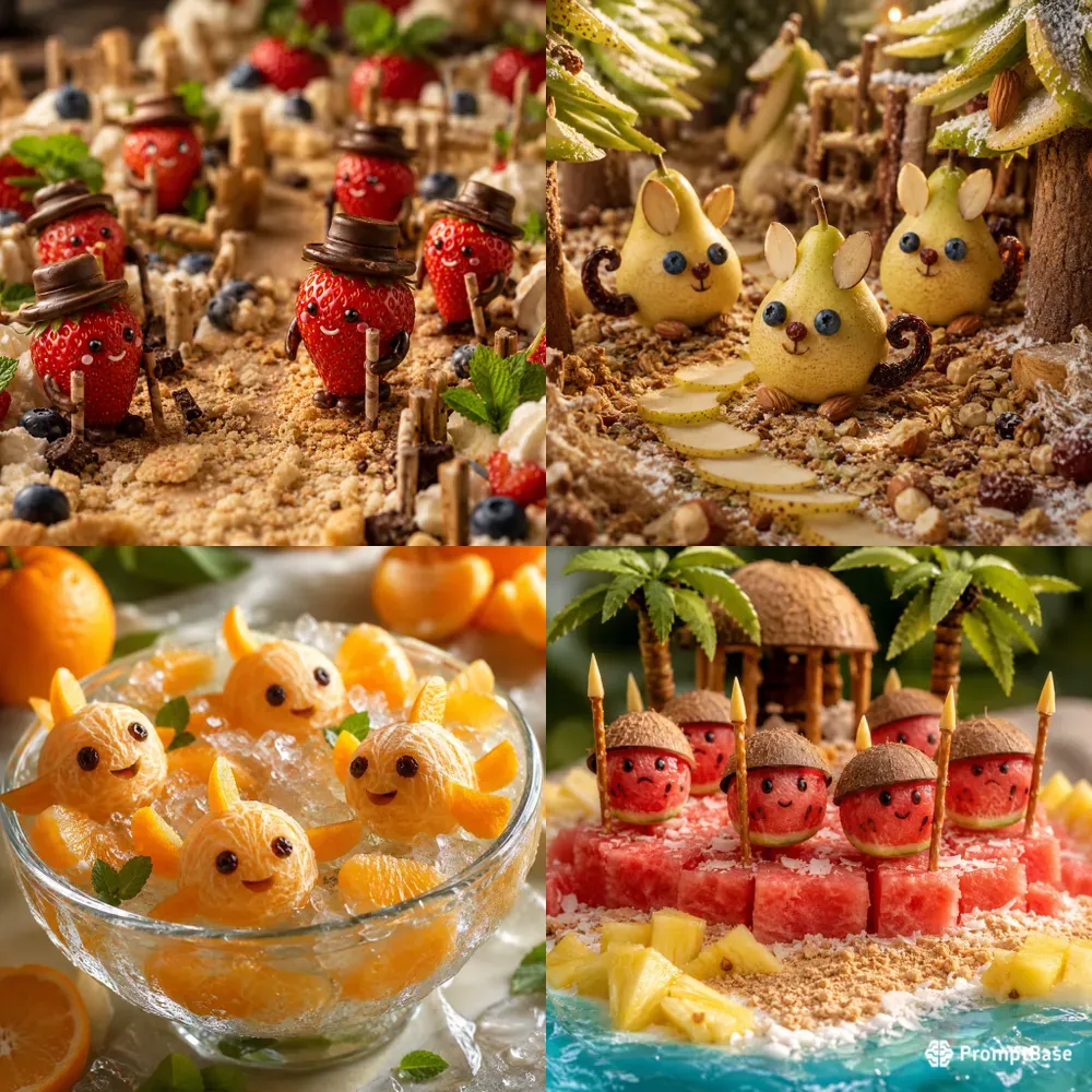 Whimsical Fruit Food Characters