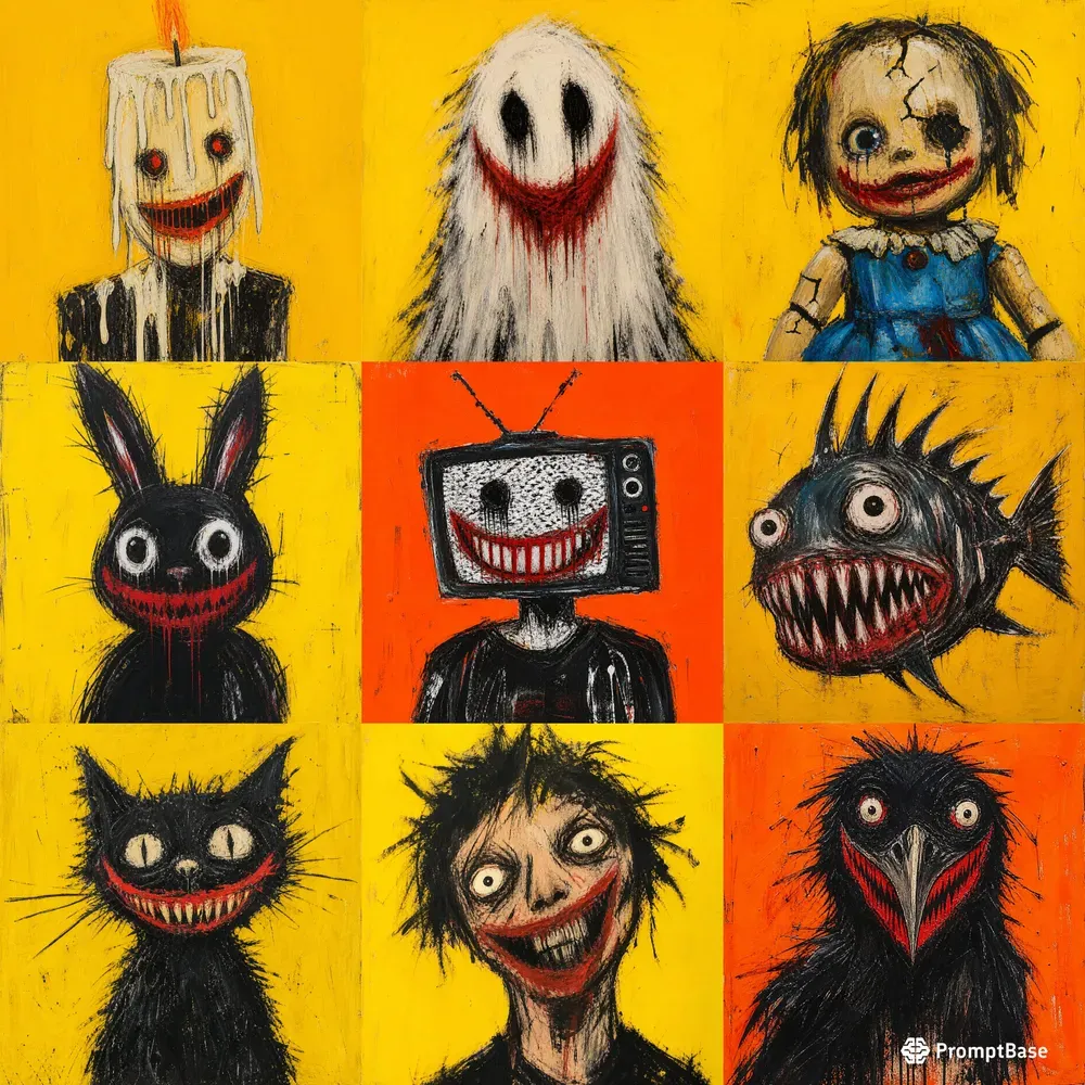 Dark Naive Monster Expression Art