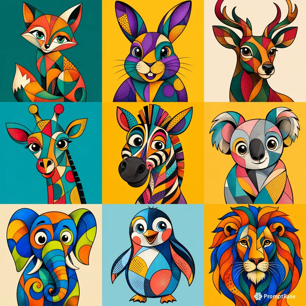 Abstract Popart Animal Portraits