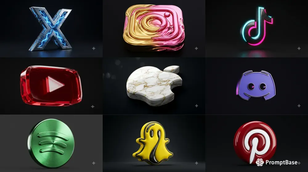Dynamic Texture App Social Logos