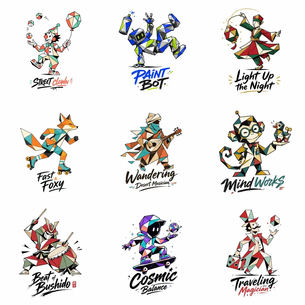 Geometric Polygon Mascot Logos