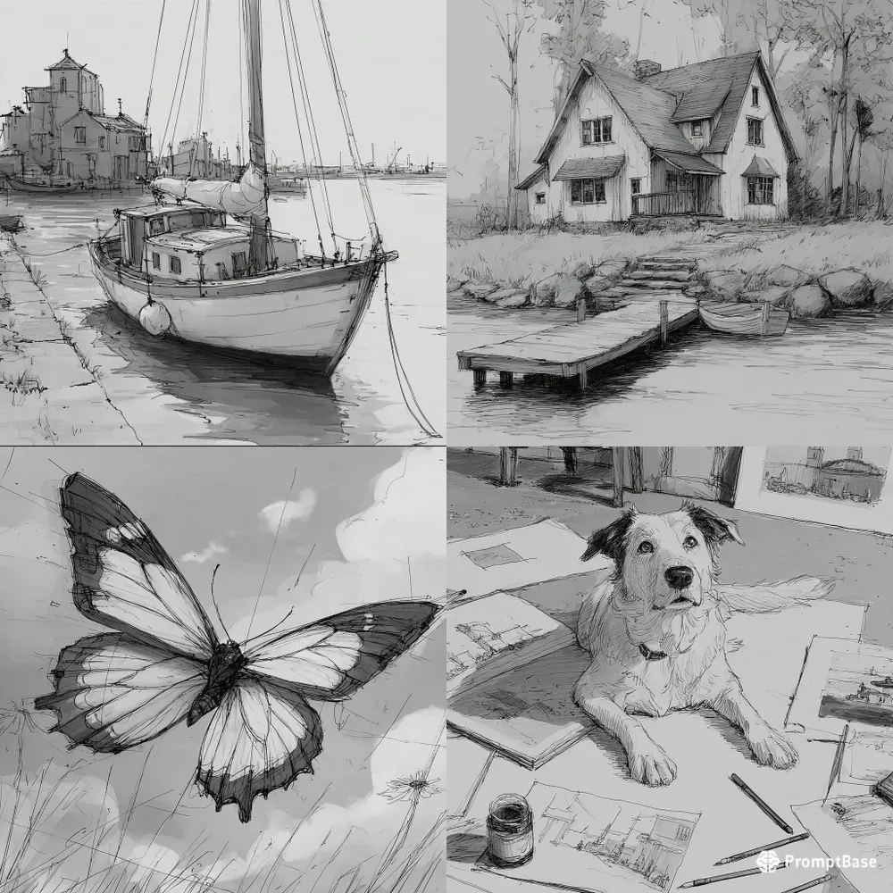 Sketch Loose Ink Storybook Charms