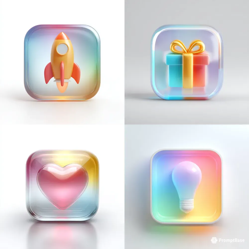 Glossy Glass 3D App Icons