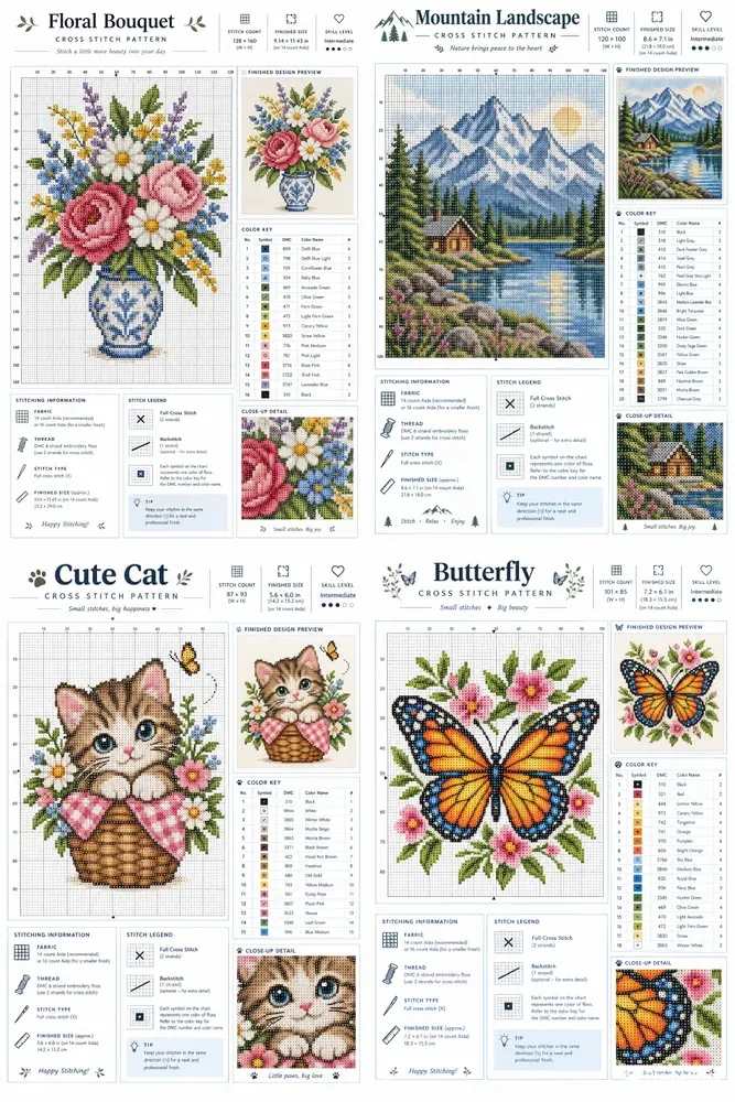 Custom Crossstitch Pattern Sheets