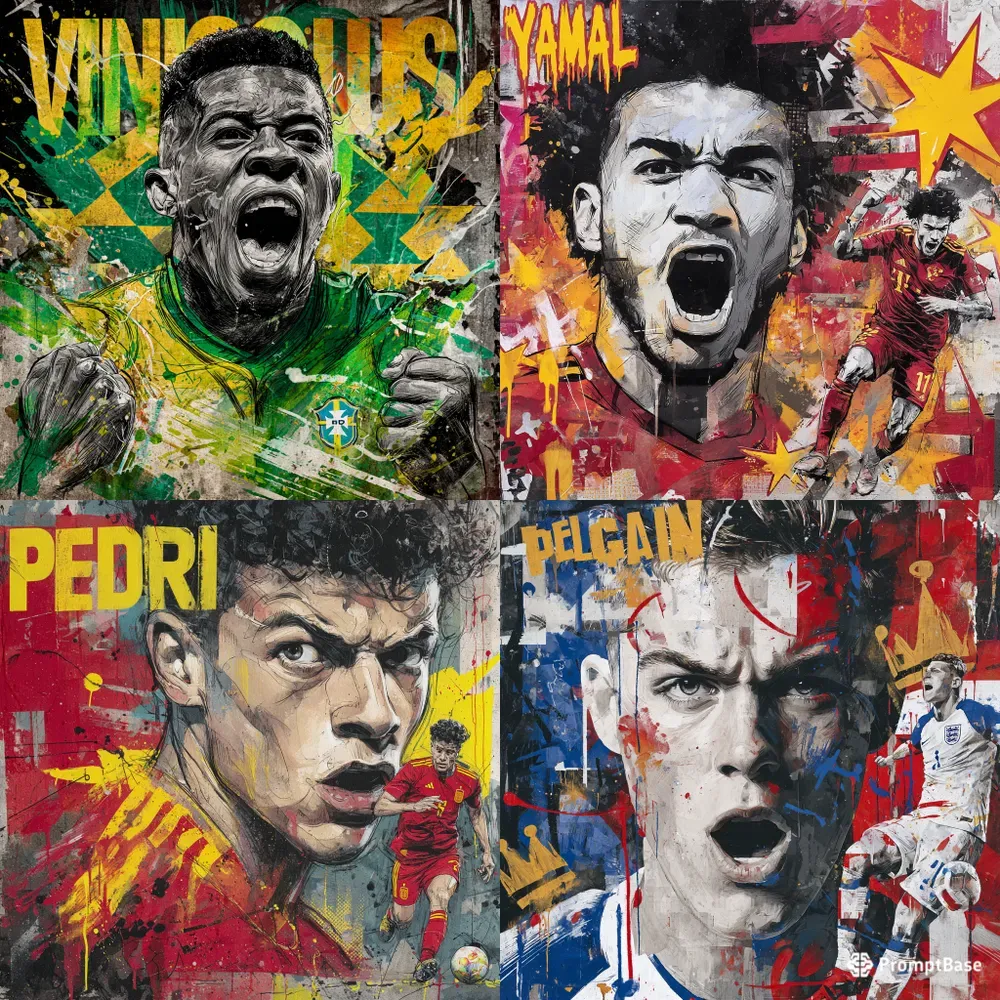 Urban Football Graffiti Portrait Art