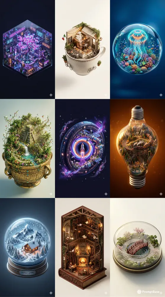 Floating Isometric Microworlds
