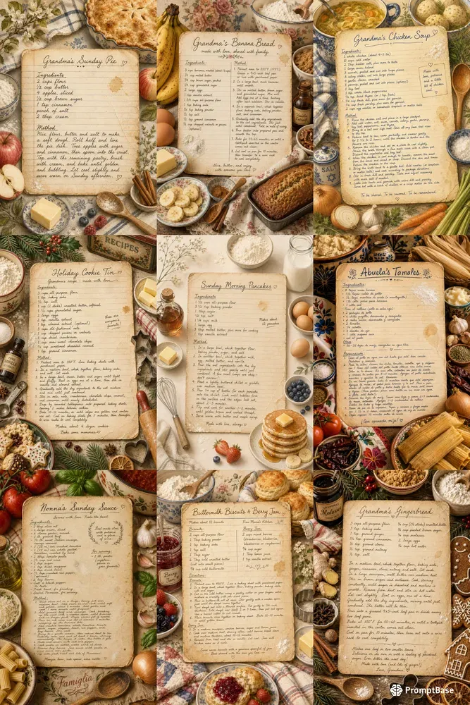 Family Recipe Keepsake Prints