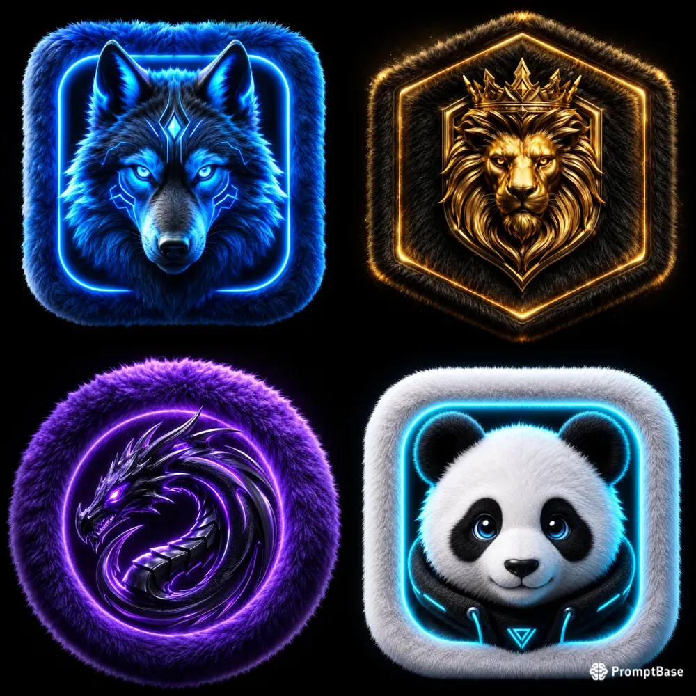Neon Fur Tech Icons Packs