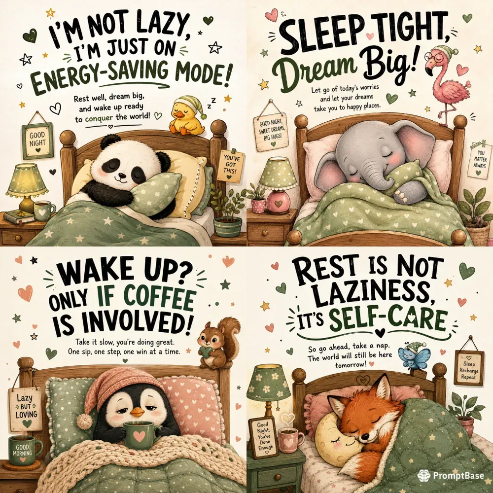 Cozy Cartoon Goodnight Posters