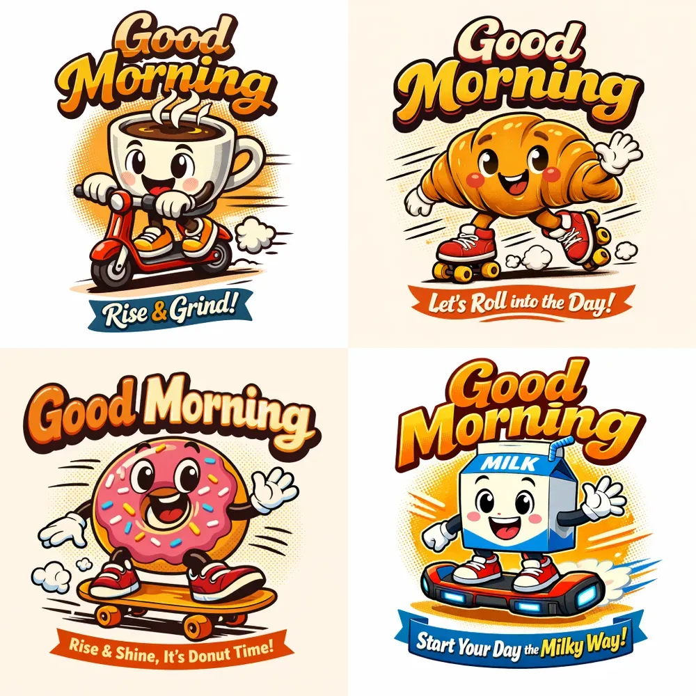 Cute Morning Cartoon Designs