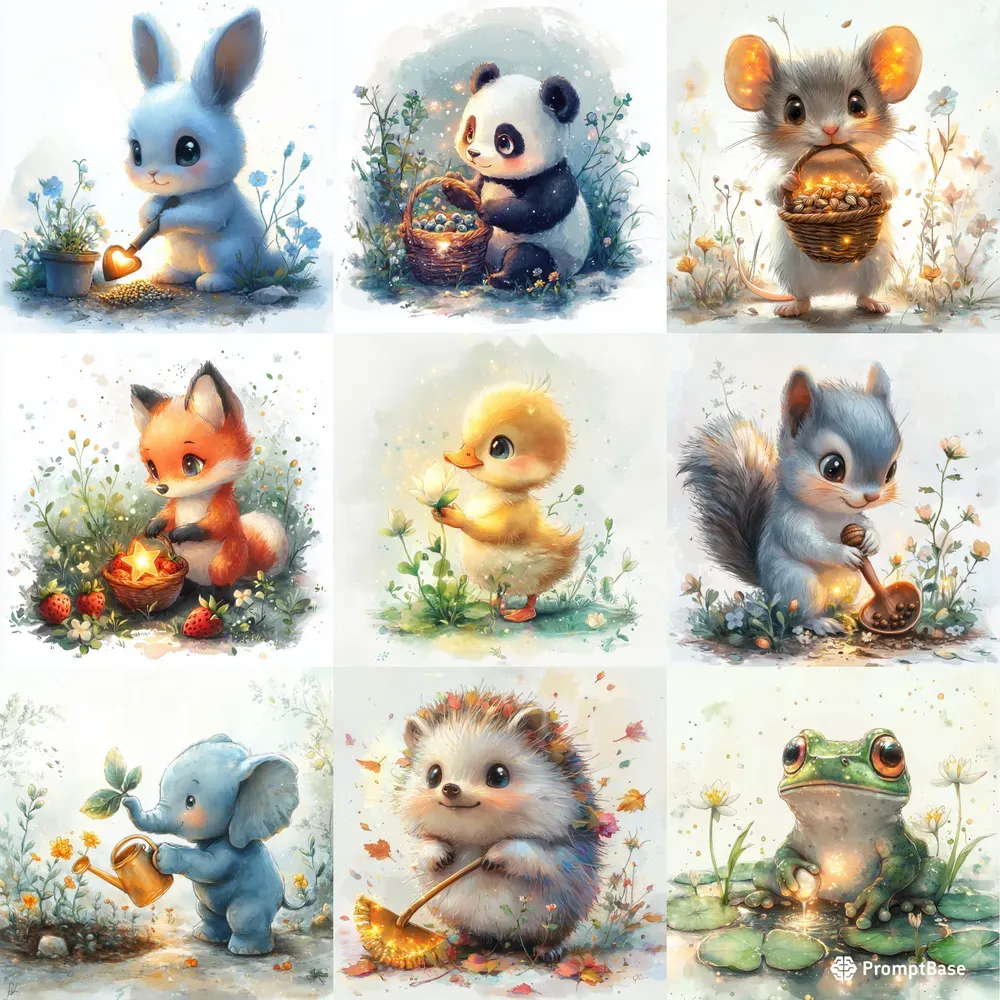 Kawaii Chibi Animal Fairy Garden Art