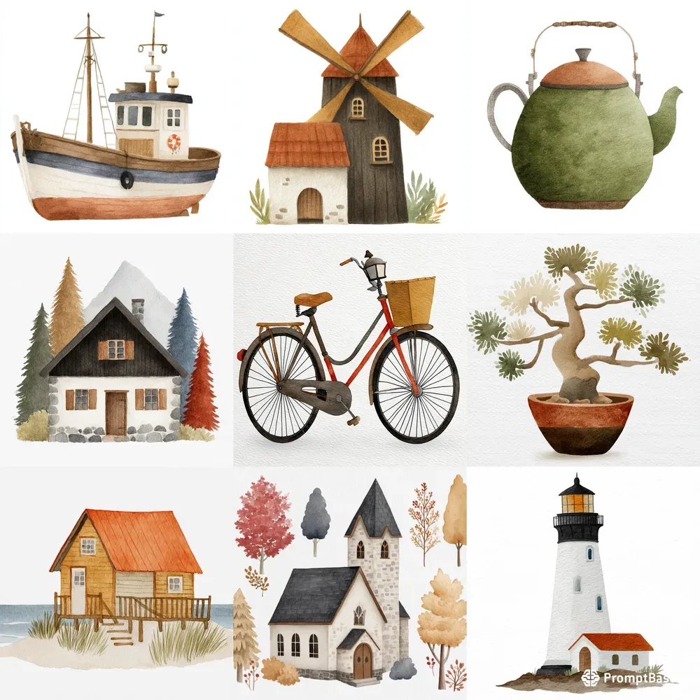 Soft Gouache Minimal Illustrations