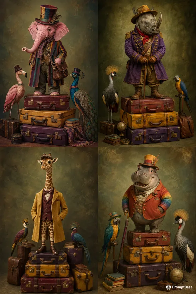 Whimsical Vintage Travelers