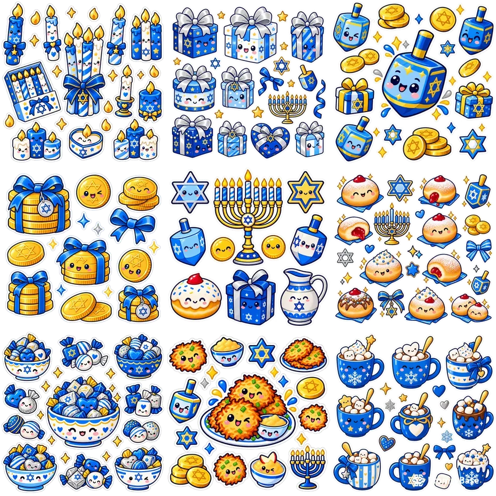 Kawaii Hanukkah Sticker Sheets