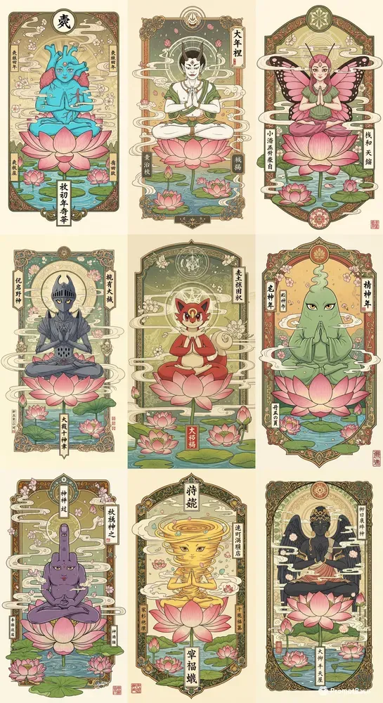 Zen Lotus Spirit Mystical Japanese Art