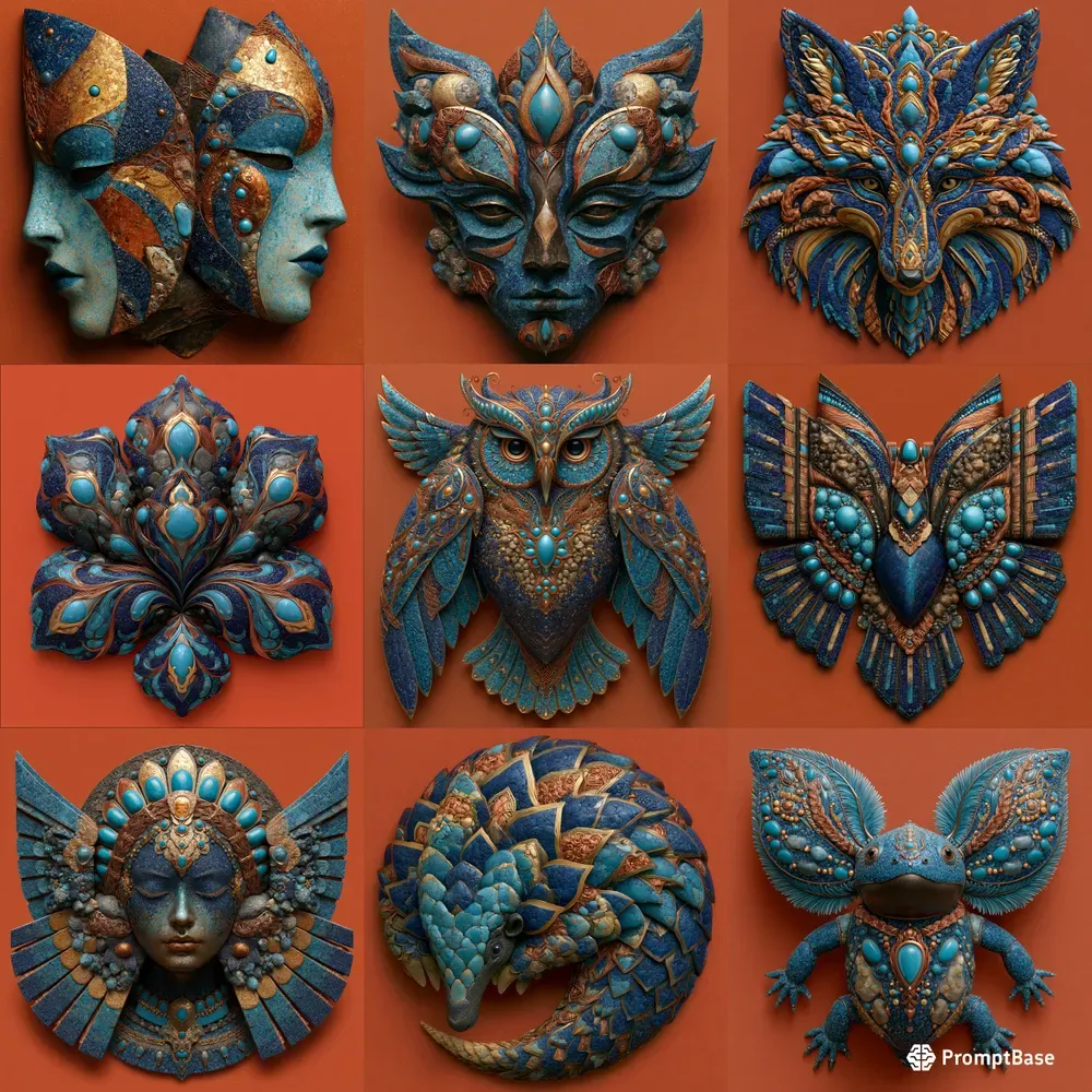 Mystic Turquoise Relief Art