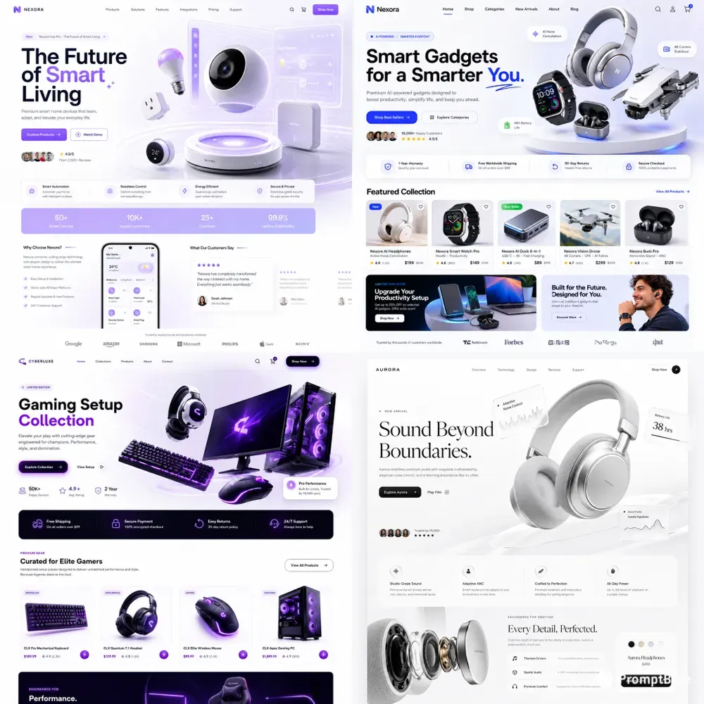 Futuristic Tech Product Landing Pages